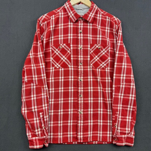 Levi's Flannel Shirt Men's Size L Red Plaid Button Up Long Sleeve Western Style - Picture 1 of 12